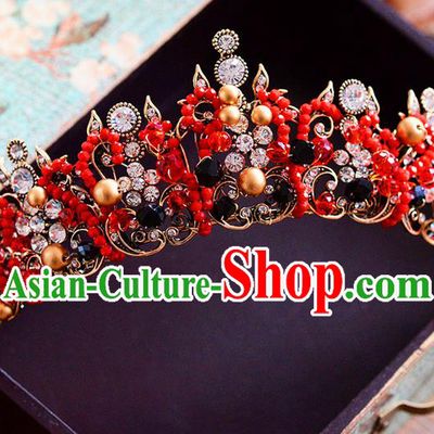 Traditional Jewelry Accessories, Palace Princess Bride Royal Crown, Queen Engagement Royal Crown, Wedding Hair Accessories, Baroco Style Crystal Headwear for Women