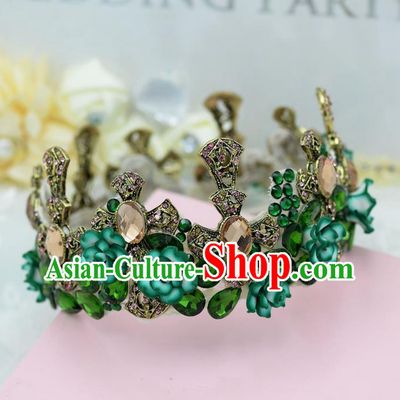 Traditional Jewelry Accessories, Palace Princess Bride Royal Crown, Queen Engagement Royal Crown, Wedding Hair Accessories, Baroco Style Crystal Headwear for Women