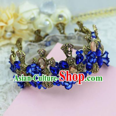 Traditional Jewelry Accessories, Palace Princess Bride Royal Crown, Queen Engagement Royal Crown, Wedding Hair Accessories, Baroco Style Crystal Headwear for Women