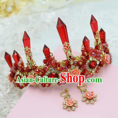Traditional Jewelry Accessories, Palace Princess Bride Royal Crown, Engagement Royal Crown, Wedding Hair Accessories, Baroco Style Crystal Headwear for Women