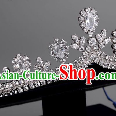 Traditional Jewelry Accessories, Palace Princess Bride Royal Crown, Engagement Royal Crown, Wedding Hair Accessories, Baroco Style Crystal Zircon Headwear for Women
