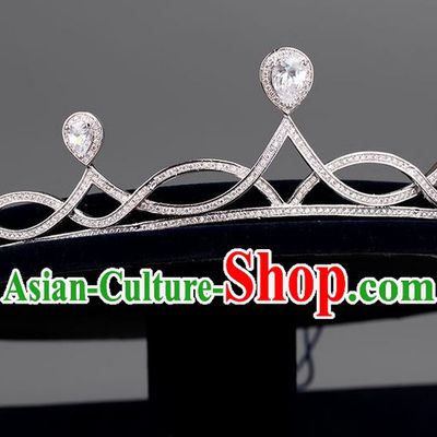 Traditional Jewelry Accessories, Palace Princess Bride Royal Crown, Engagement Royal Crown, Wedding Hair Accessories, Baroco Style Crystal Zircon Headwear for Women