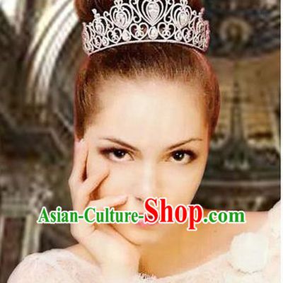 Traditional Jewelry Accessories, Palace Princess Bride Royal Crown, Queen Engagement Royal Crown, Wedding Hair Accessories, Baroco Style Crystal Zircon Headwear for Women