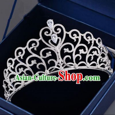 Traditional Jewelry Accessories, Palace Princess Bride Royal Crown, Queen Engagement Royal Crown, Wedding Hair Accessories, Baroco Style Crystal Zircon Headwear for Women
