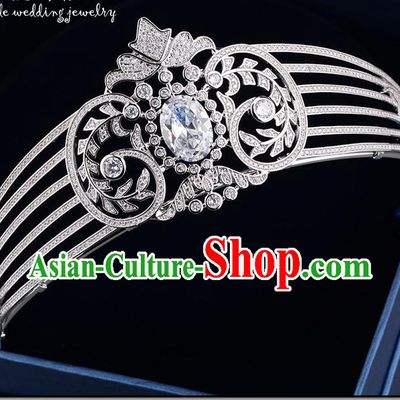 Traditional Jewelry Accessories, Palace Princess Bride Royal Crown, Engagement Royal Crown, Wedding Hair Accessories, Baroco Style Crystal Zircon Headwear for Women