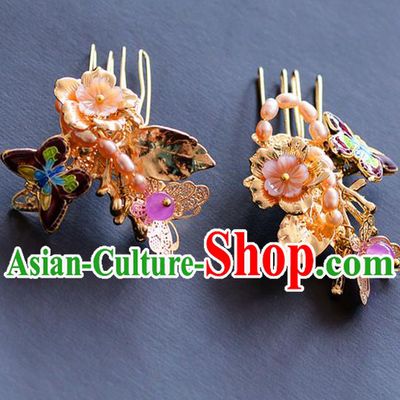 Chinese Ancient Style Hair Jewelry Accessories, Hairpins, Hanfu Xiuhe Suits Wedding Bride Headwear