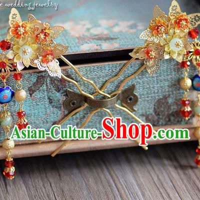Chinese Ancient Style Hair Jewelry Accessories, Hairpins, Hanfu Xiuhe Suits Wedding Bride Headwear, Traditional Headdress, Imperial Empress Handmade Hair Fascinators for Women