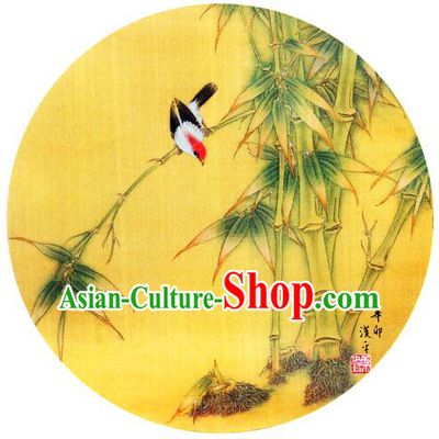 Oil Painting Umbrella Chinese Traditional Umbrella Parasol Sunshade Hand Make Oiled Paper Dancing Bamboo