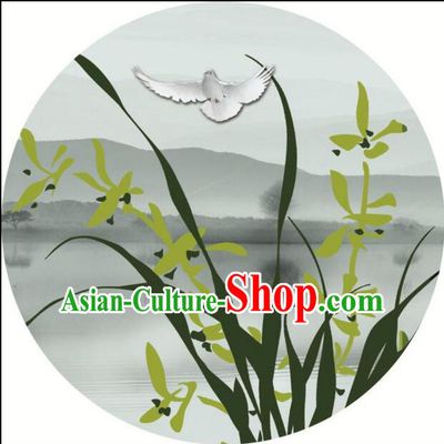Chinese Classic Handmade Oiled Paper Umbrella Parasol Sunshade Dancing Orchid
