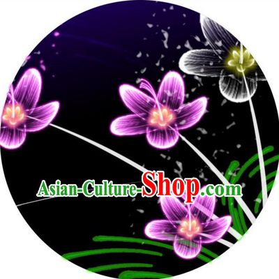 Chinese Classic Oiled Paper Umbrella Parasol Sunshade Orchid Handmade