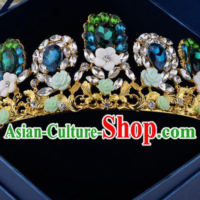 Traditional Jewelry Accessories, Palace Princess Bride Royal Crown, Engagement Royal Crown, Wedding Hair Accessories, Baroco Style Headwear for Women