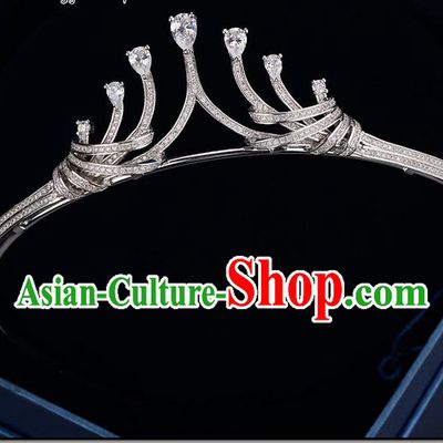 Traditional Jewelry Accessories, Palace Princess Bride Royal Crown, Engagement Royal Crown, Wedding Hair Accessories, Baroco Style Crystal Zircon Headwear for Women