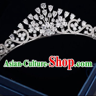Traditional Jewelry Accessories, Palace Princess Bride Royal Crown, Engagement Royal Crown, Wedding Hair Accessories, Baroco Style Zircon Headwear for Women