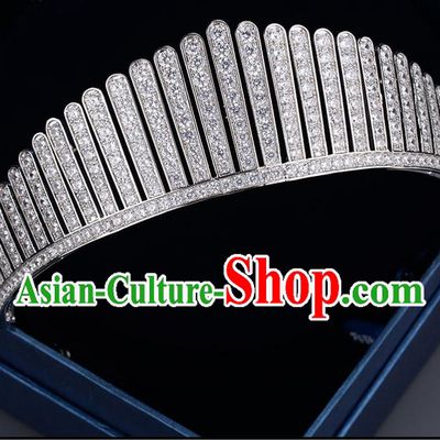 Traditional Jewelry Accessories, Palace Princess Bride Royal Crown, Engagement Royal Crown, Wedding Hair Accessories, Baroco Style Crystal Zircon Headwear for Women