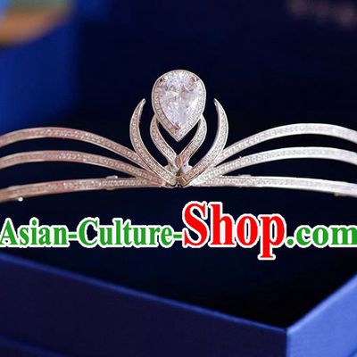 Traditional Jewelry Accessories, Palace Princess Bride Royal Crown, Imperial Royal Crown, Wedding Hair Accessories, Baroco Style Crystal Zircon Headwear for Women