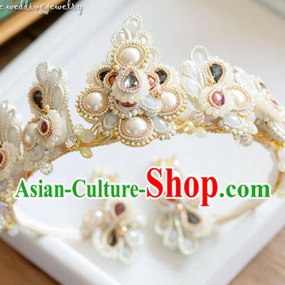 Traditional Jewelry Accessories, Palace Princess Bride Royal Crown, Imperial Royal Crown, Wedding Hair Accessories, Baroco Style Crystal Headwear for Women