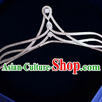 Traditional Jewelry Accessories, Palace Princess Bride Royal Crown, Imperial Royal Crown, Wedding Hair Accessories, Baroco Style Crystal Zircon Headwear for Women