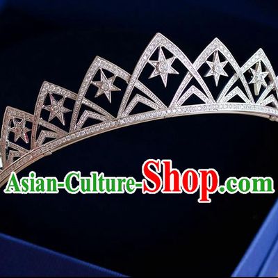 Traditional Jewelry Accessories, Palace Queen Bride Royal Crown, Imperial Royal Crown, Wedding Hair Accessories, Baroco Style Crystal Zircon Headwear for Women