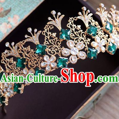 Traditional Jewelry Accessories, Palace Queen Bride Royal Crown, Imperial Royal Crown, Wedding Hair Accessories, Baroco Style Crystal Headwear for Women