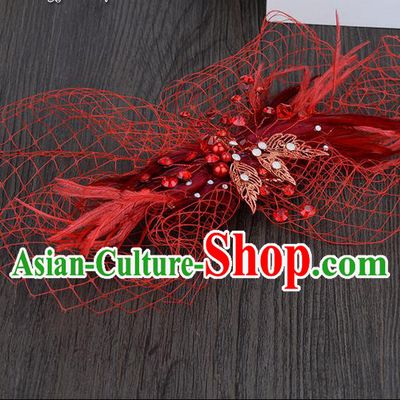 Traditional Jewelry Accessories, Princess Hair Accessories, Bride Wedding Hair Accessories, Headwear, Baroco Style Feather Hair Claw for Women
