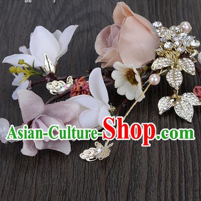 Traditional Jewelry Accessories, Princess Hair Accessories, Bride Wedding Hair Accessories, Headwear, Baroco Style Flowers Hair Claw for Women