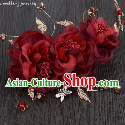 Traditional Jewelry Accessories, Princess Hair Accessories, Bride Wedding Hair Accessories, Headwear, Baroco Style Flowers Hair Claw for Women