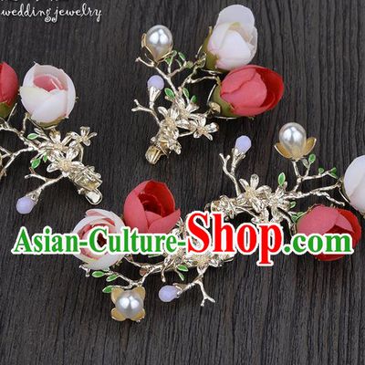 Traditional Jewelry Accessories, Princess Hair Accessories, Bride Wedding Hair Accessories, Headwear, Baroco Style Flowers Hair Claw for Women