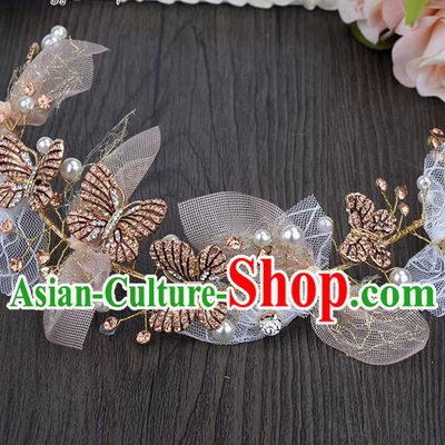 Traditional Jewelry Accessories, Princess Hair Accessories, Bride Wedding Hair Accessories, Headwear, Baroco Style Butterfly Hair Claw for Women