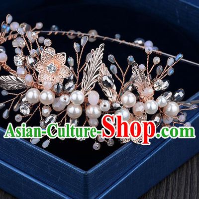 Traditional Jewelry Accessories, Princess Hair Accessories, Bride Wedding Hair Accessories, Headwear, Baroco Style Crystal Pearl Hair Claw for Women