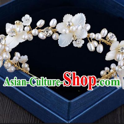 Traditional Jewelry Accessories, Princess Hair Accessories, Bride Wedding Hair Accessories, Baroco Style Pearl Headwear for Women
