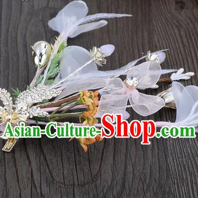 Traditional Jewelry Accessories, Princess Hair Accessories, Bride Wedding Hair Accessories, Headwear, Baroco Style Crystal Flowers Hair Claw for Women
