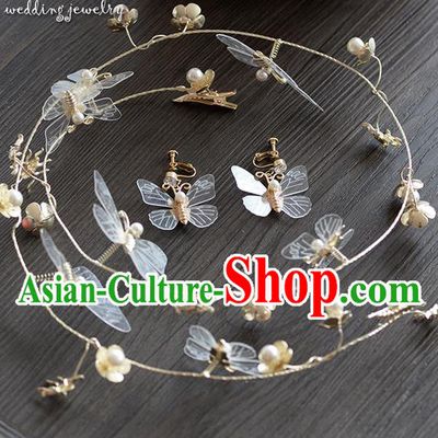 Traditional Jewelry Accessories, Princess Hair Accessories, Bride Wedding Hair Accessories, Headwear, Baroco Style Crystal Butterfly Hair Claw for Women