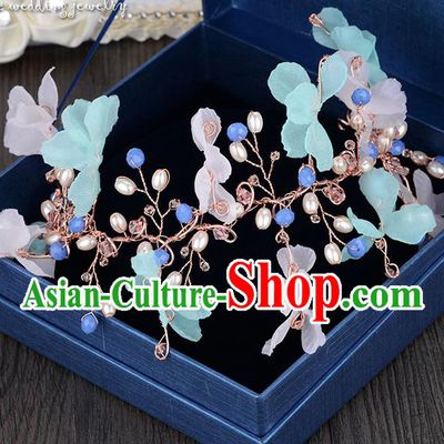 Traditional Jewelry Accessories, Princess Hair Accessories, Bride Wedding Hair Accessories, Baroco Style Crystal Flowers Headwear for Women