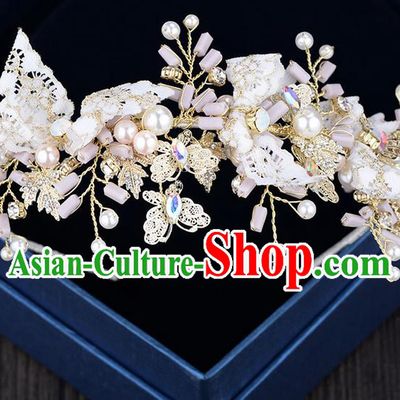 Traditional Jewelry Accessories, Princess Hair Accessories, Bride Wedding Hair Accessories, Baroco Style Crystal Lace Headwear for Women