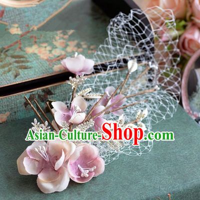 Traditional Jewelry Accessories, Princess Hair Accessories, Bride Wedding Hair Accessories, Headwear, Baroco Style Flowers Hair Claw for Women