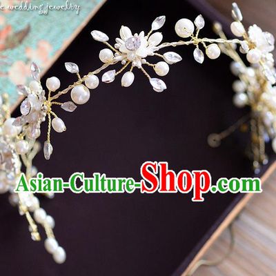 Traditional Jewelry Accessories, Princess Hair Accessories, Bride Wedding Hair Accessories, Headwear, Baroco Style Crystal Pearl Hair Claw for Women