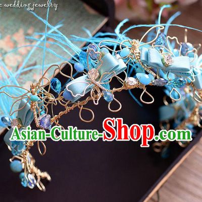 Traditional Jewelry Accessories, Princess Hair Accessories, Bride Wedding Hair Accessories, Royal Crown, Baroco Style Feather Hair Claw for Women