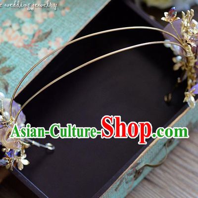 Traditional Jewelry Accessories, Princess Hair Accessories, Bride Wedding Hair Accessories, Headwear, Baroco Style Crystal Hair Claw for Women