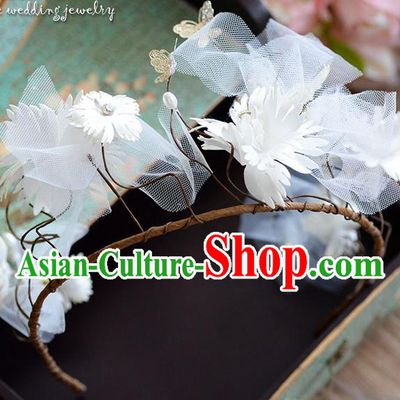 Traditional Jewelry Accessories, Princess Hair Accessories, Bride Wedding Hair Accessories, Headwear, Baroco Style Feather Hair Claw for Women