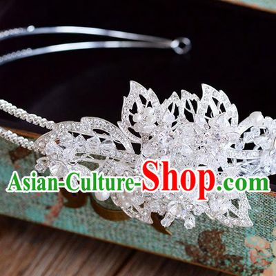 Traditional Jewelry Accessories, Princess Hair Accessories, Bride Wedding Hair Accessories, Headwear, Baroco Style Crystal Hair Claw for Women