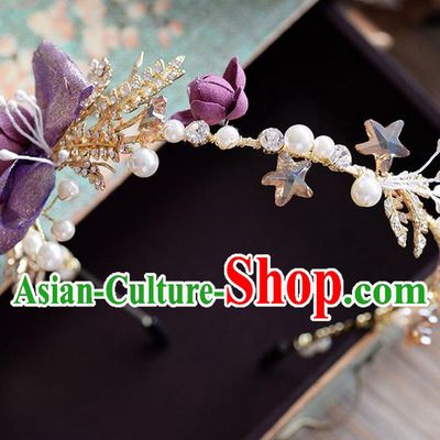 Traditional Jewelry Accessories, Princess Hair Accessories, Bride Wedding Hair Accessories, Headwear, Baroco Style Flowers Hair Claw for Women