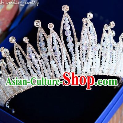 Traditional Jewelry Accessories, Palace Princess Bride Royal Crown, Engagement Retro Royal Crown, Wedding Hair Accessories, Baroco Style Crystal Pearl Headwear for Women