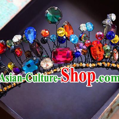 Traditional Jewelry Accessories, Palace Princess Bride Royal Crown, Engagement Retro Royal Crown, Wedding Hair Accessories, Baroco Style Crystal Headwear for Women