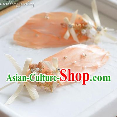 Traditional Jewelry Accessories, Princess Wedding Hair Accessories, Bride Wedding Hair Accessories, Headwear, Baroco Style Handmade Feather Hair Claw for Women