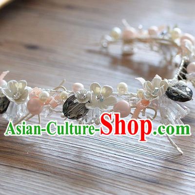Traditional Jewelry Accessories, Princess Wedding Hair Accessories, Bride Wedding Hair Accessories, Headwear, Baroco Style Handmade Pearl Flowers Hair Claw for Women