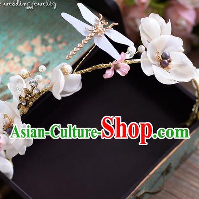Traditional Jewelry Accessories, Princess Wedding Hair Accessories, Bride Wedding Hair Accessories, Headwear, Baroco Style Handmade Dragonfly Flowers Hair Claw for Women