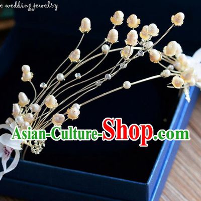 Traditional Jewelry Accessories, Princess Wedding Hair Accessories, Bride Wedding Hair Accessories, Headwear, Baroco Style Handmade Pearl Hair Claw for Women