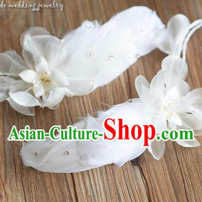 Traditional Jewelry Accessories, Princess Wedding Hair Accessories, Bride Wedding Hair Accessories, Headwear, Baroco Style Handmade Feather Hair Claw for Women