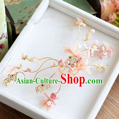 Traditional Jewelry Accessories, Princess Wedding Hair Accessories, Bride Wedding Hair Accessories, Headwear, Baroco Style Handmade Crystal Feather Hair Claw for Women