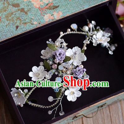Traditional Jewelry Accessories, Princess Wedding Hair Accessories, Bride Wedding Hair Accessories, Headwear, Baroco Style Handmade Flowers Hair Claw for Women